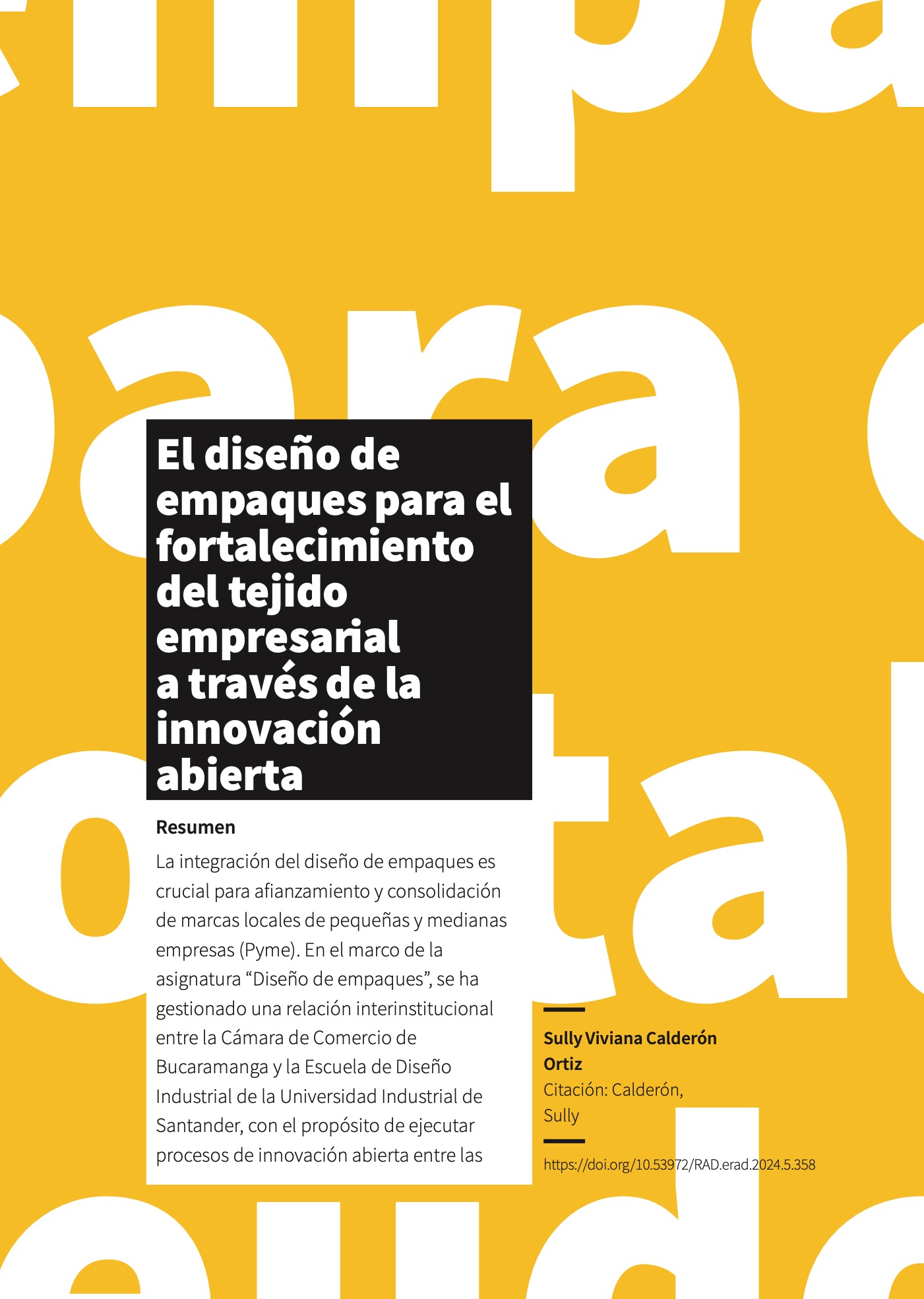 El diseño de empaques para el fortalecimiento del tejido empresarial a través de la innovación abierta