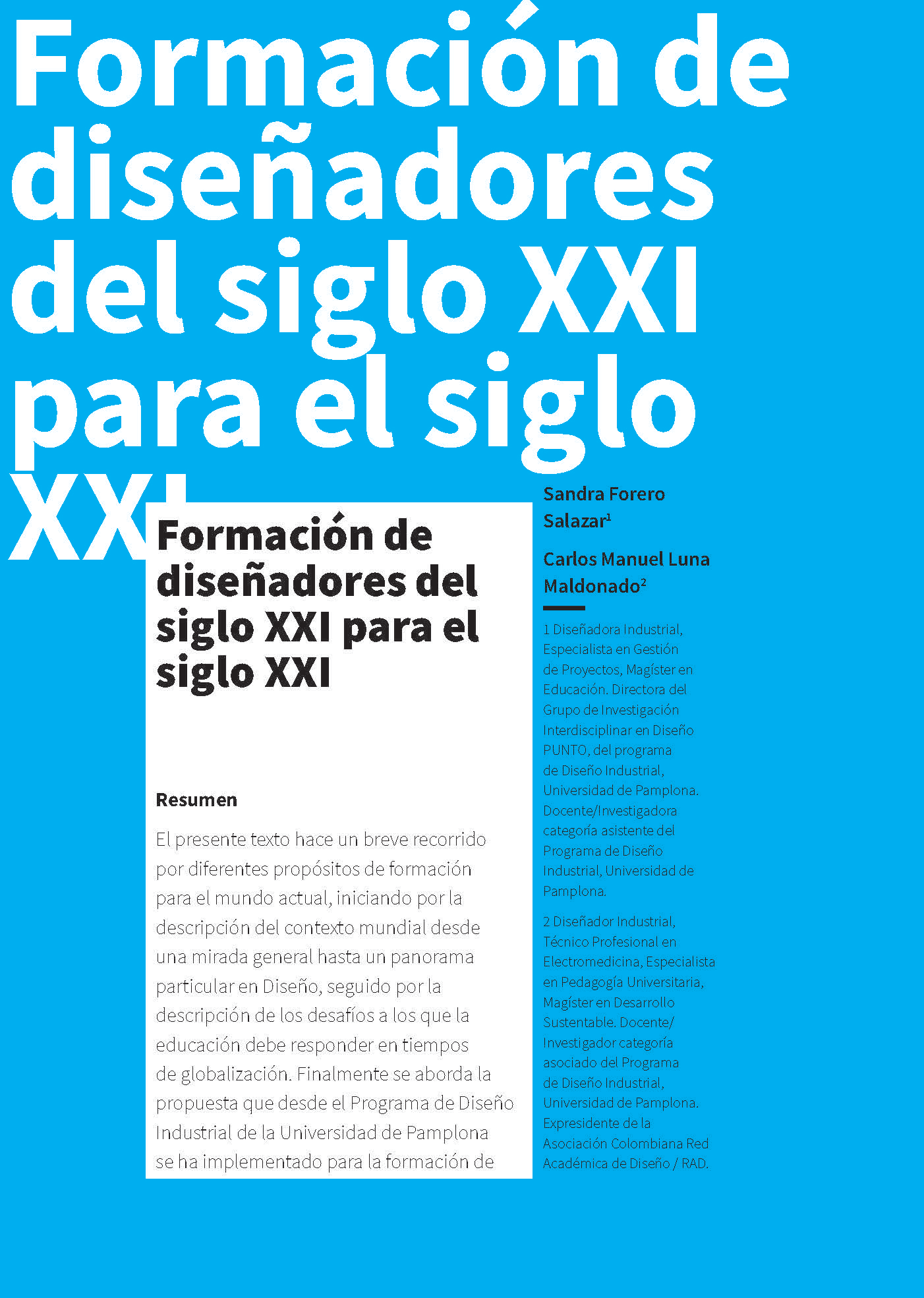 Formación de diseñadores del siglo XXI para el siglo XXI